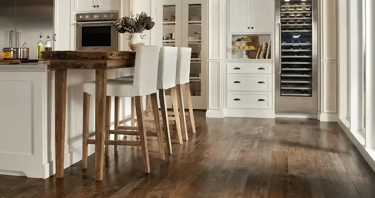 Professionally installed and refinished hardwood flooring in a residential home, showcasing smooth finish and natural wood tones in Sacramento, CA